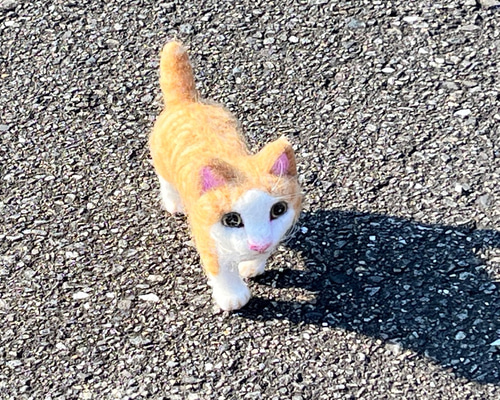 羊毛フェルト　猫(茶トラ白) Yahoo!オークション - funwari 羊毛フェルト 茶トラ白 赤ちゃん