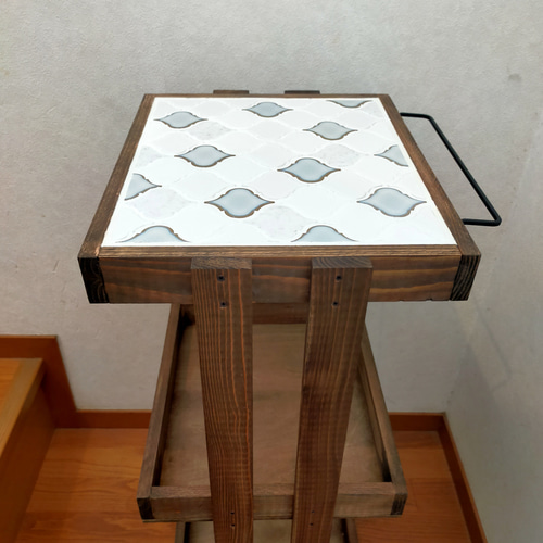 ランタンタイルのキッチンワゴン【handmade】ジャコビーン 棚