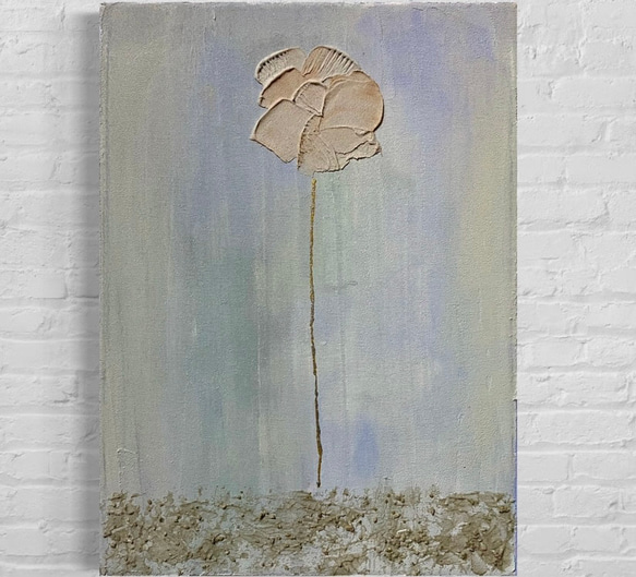 現代アート淡い色合いのアクリル抽象画