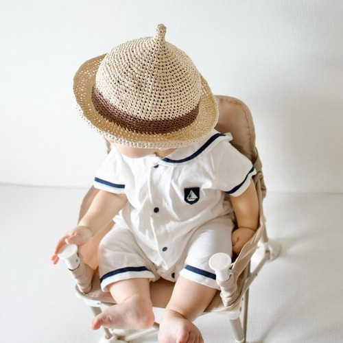 男の子 麦わら帽子 麦わら ベビー キッズ 帽子 ベビー帽子 キッズ帽子  
