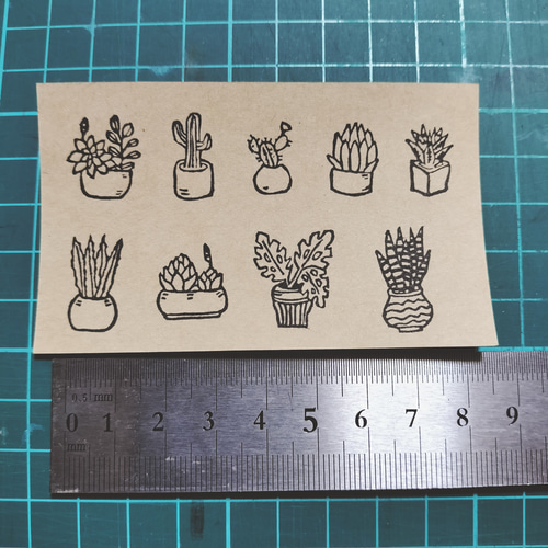 消しゴムハンコ☆観葉植物☆多肉植物☆9点セット はんこ・スタンプ