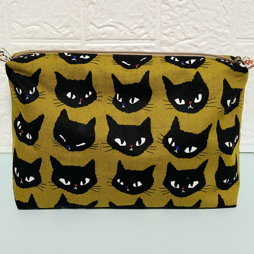 がま口財布 レディース財布 ポーチ 長財布 小銭入 和柄 猫ピンク