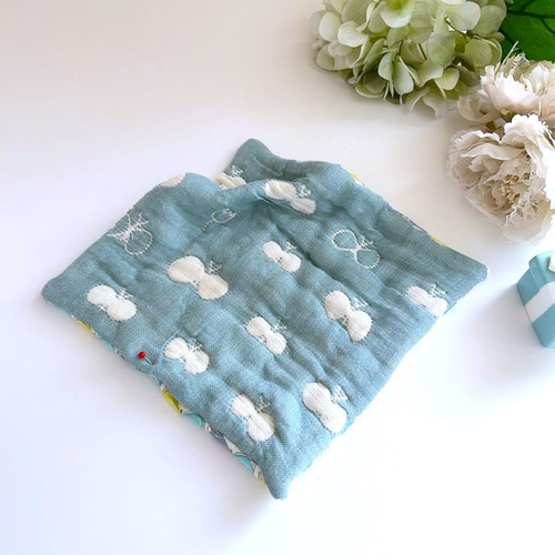 8重ガーゼ大判ハンカチ*北欧調*ちょうちょ*チョウチョ*choucho*両面