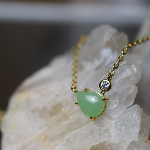 ミャンマー産 天然本翡翠 A貨 氷種 黄翡 ネックレス ミャンマー