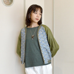 リバティ・ファブリックス《Off Side》＊リネン７分袖ジップアッップ 4枚目の画像