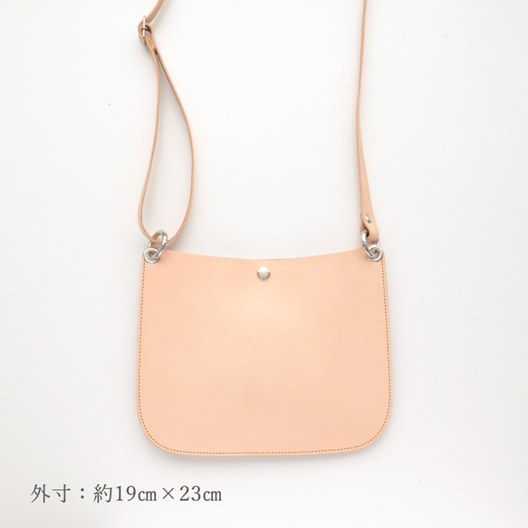 早割 サコッシュ compact 【 姫路レザー きなり 】 本革 ショルダーバック メンズ ギフト DG01M 6枚目の画像