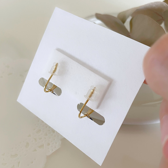 14kgf 痛くないイヤリング❦一粒 ラピスラズリ 天然石 小ぶり シンプル 4枚目の画像