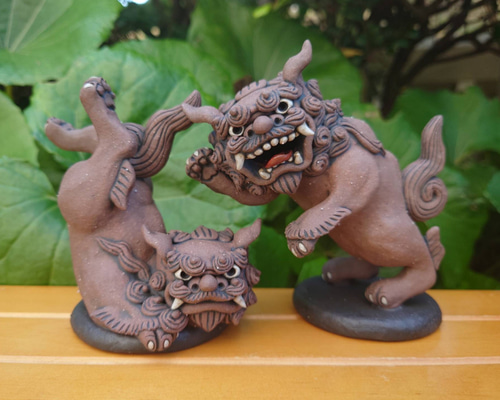 戯れ☆シーサー(墨入れのみ) その他置物 まりも工房 通販 17912484