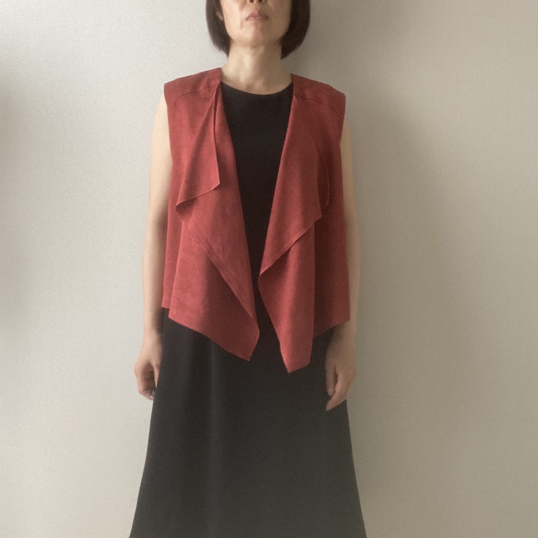 着物リメイクベスト　赤