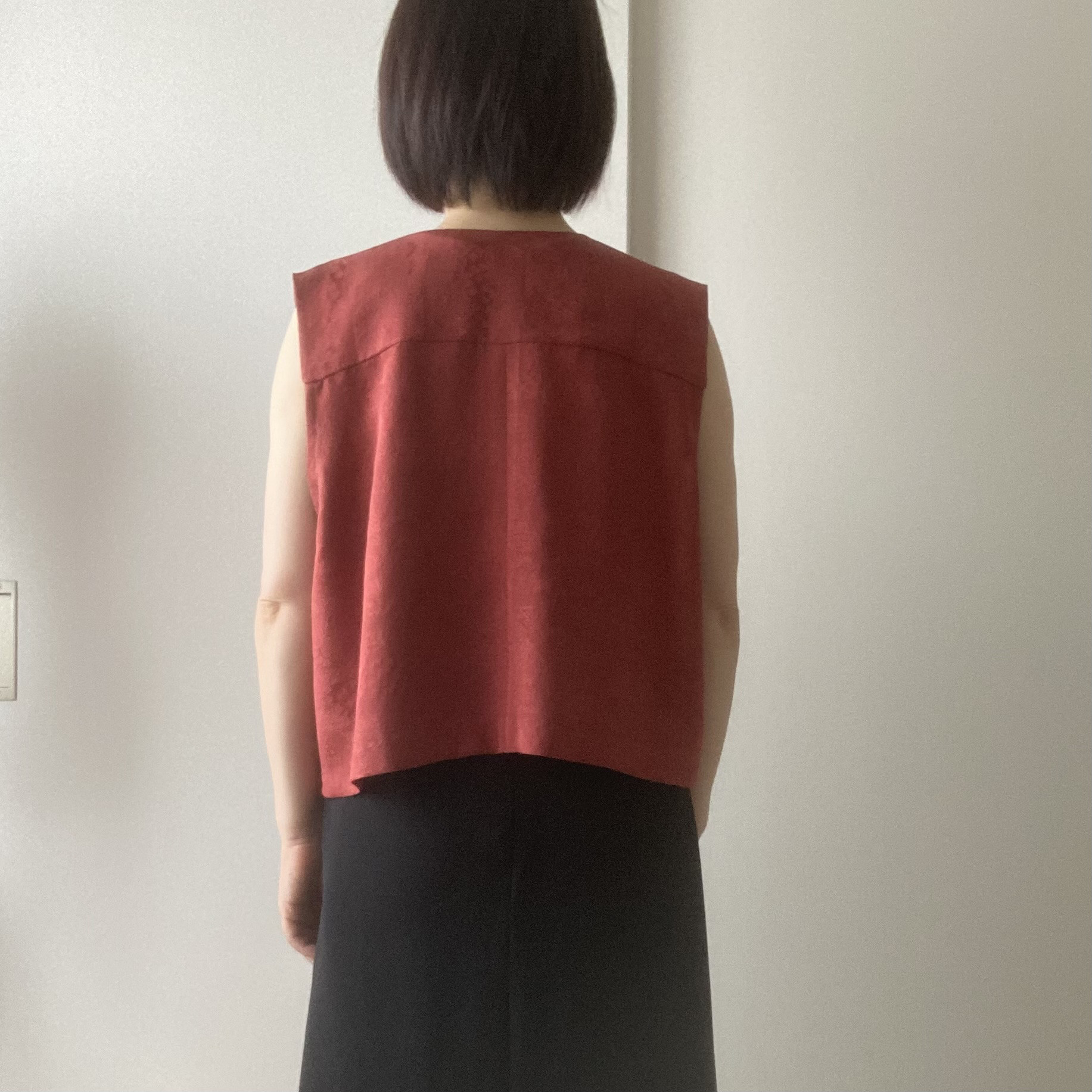 着物リメイクベスト　赤