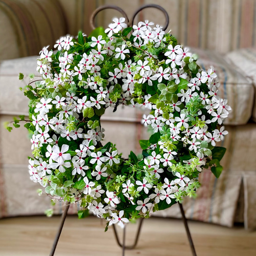 日日草 フェアリースターの寄せ植えリース ☆*:.｡. 幸せのwreath