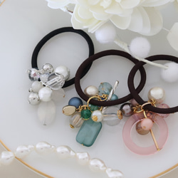 おめかし◇コットンパールのじゃらじゃらヘアゴム◇Creema限定