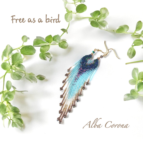 極楽鳥の島 スリム フリンジ ピアス/イヤリング ピアス（フック 