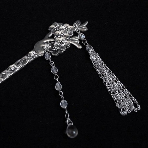 アンティーク シルバー透かし彫り かんざし Import