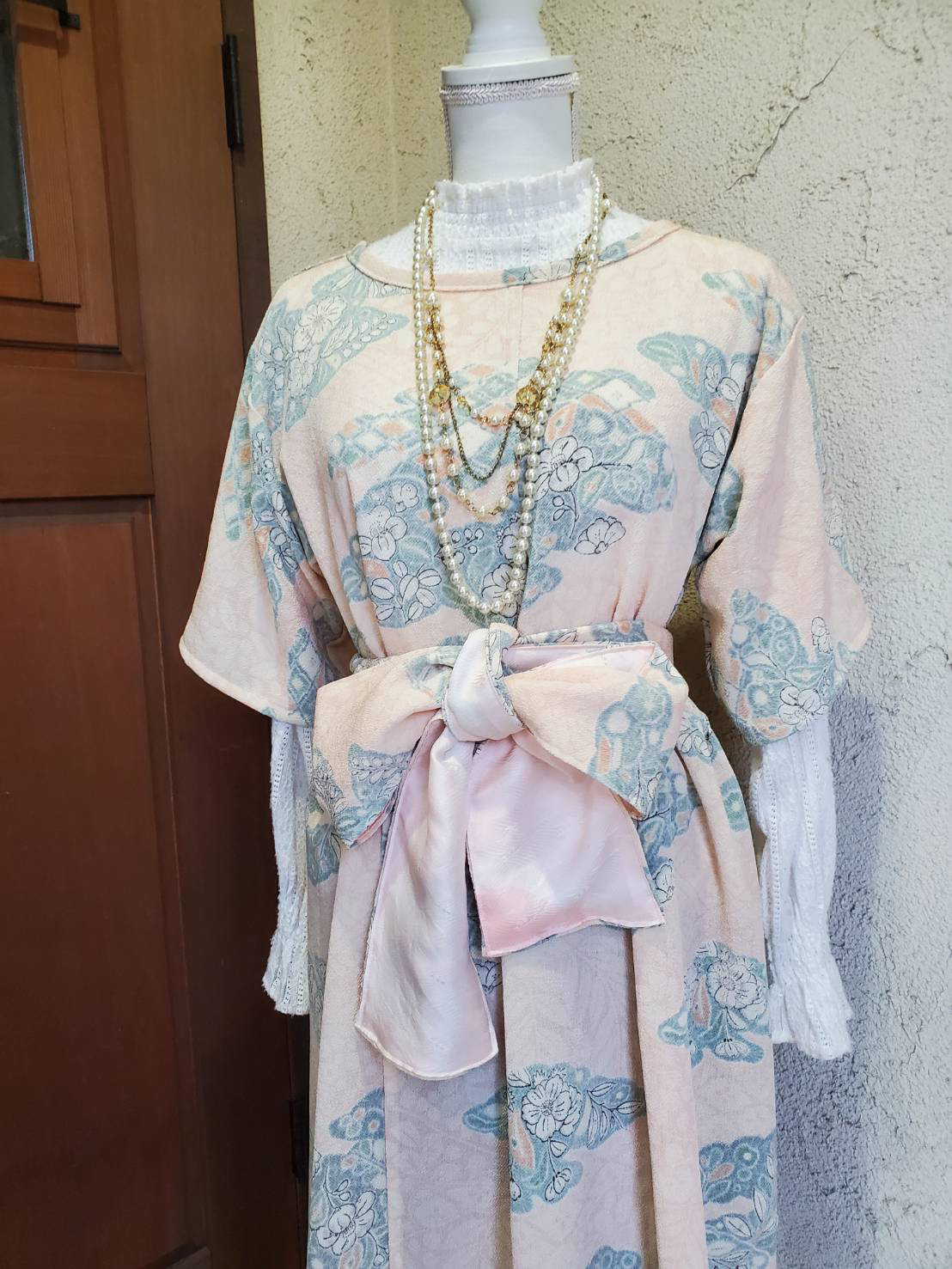 着物リメイク辻ヶ花可愛いワンピース