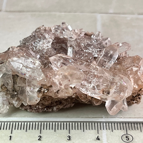 ヒマラヤ マニカラン産 ピンク水晶 原石 クラスター ダブルポイント