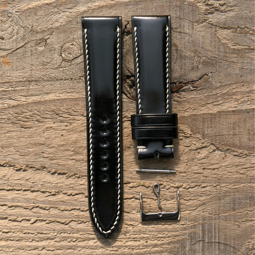 Wildswans コードバン　時計ベルト　ブラック 時計ベルト《ウォッチストラップ》シェルコードバン｜WILDSWANS