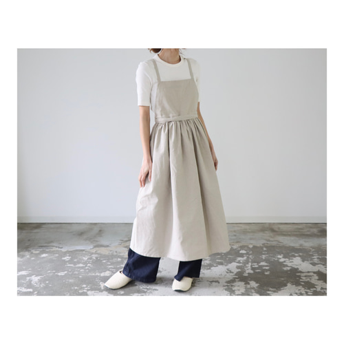 ハンドメイド❣️linenエプロン エプロンリネン53 ハンドメイド
