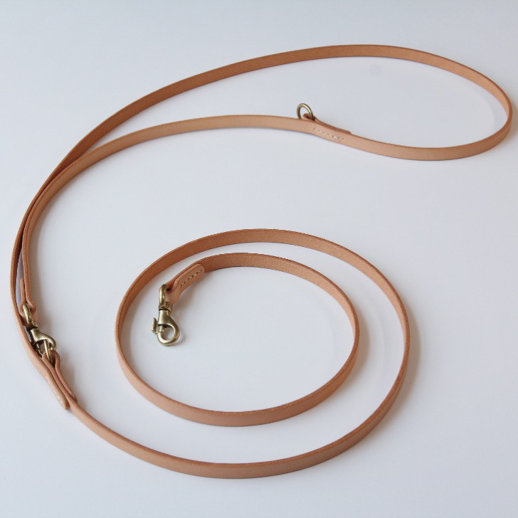 犬用リード 肩掛けショルダーリード カフェリード イタリアンレザー シンプルデザイン