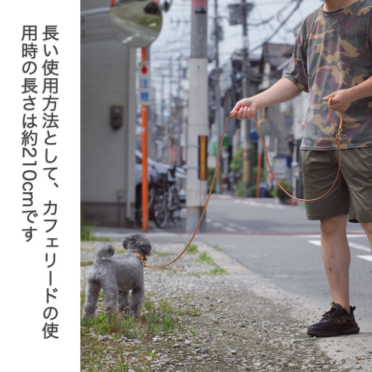 犬用リード 肩掛けショルダーリード カフェリード イタリアンレザー シンプルデザイン