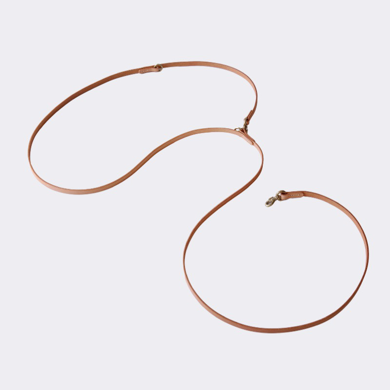 犬用リード 肩掛けショルダーリード カフェリード イタリアンレザー シンプルデザイン