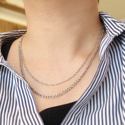 つけっぱなしサージカルステンレス2連ネックレス チェーン  金属アレルギー対応 プレゼント ギフト デイリーユース 6枚目の画像