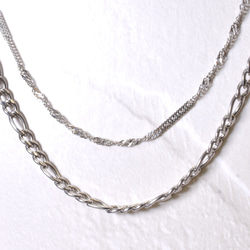 つけっぱなしサージカルステンレス2連ネックレス チェーン  金属アレルギー対応 プレゼント ギフト デイリーユース 3枚目の画像