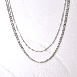 つけっぱなしサージカルステンレス2連ネックレス チェーン  金属アレルギー対応 プレゼント ギフト デイリーユース 1枚目の画像