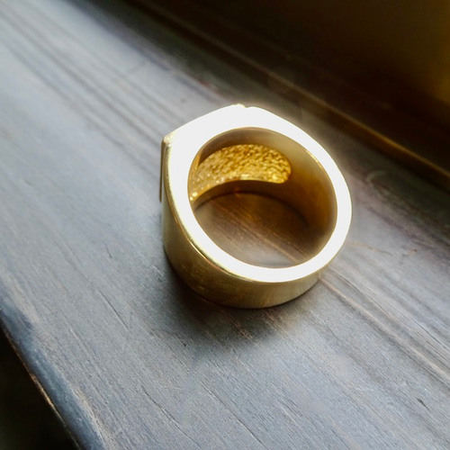 仁尾彫金『ドルマーク、プレート、ゴールド印台リング 仁尾彫金『ドルマーク、プレート、ゴールド印台リング