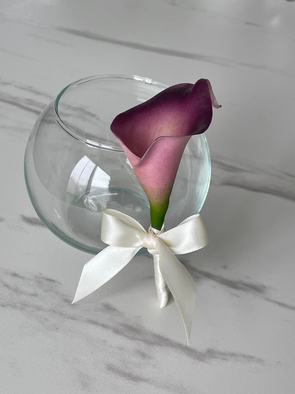 淡パープルカラー♪アームブーケ ウェディングブーケ ブートニア付き ウェディングブーケ