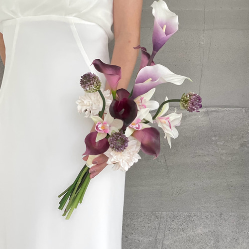 ヘッドピース付き和装用ブーケ ブライダルブーケ アーティフィシャル