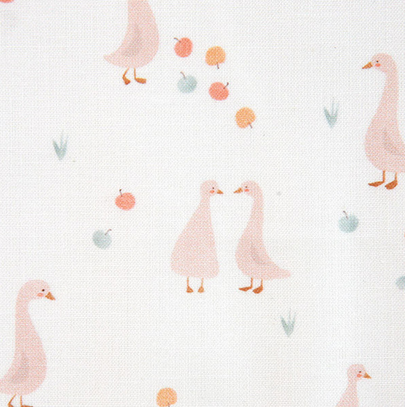 韓国製 動物柄 可愛い鴨柄 アヒル 30sオーガニック 生地 コットン100