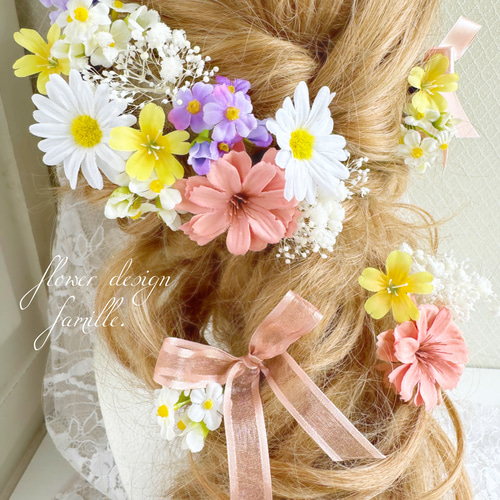 new.229.ナチュラルプリンセスのヘッドドレス♡リボン/浴衣/くすピンク