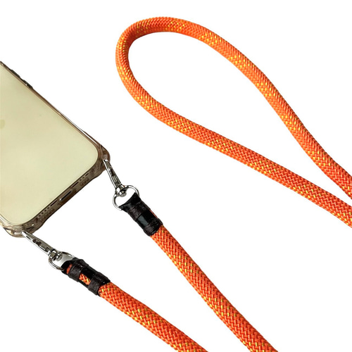 パラコード製ショルダーストラップ（オレンジ色・太さ10mm）送料込