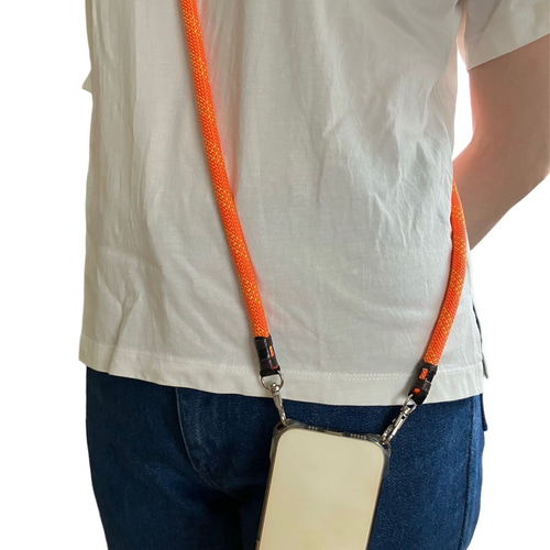 パラコード製ショルダーストラップ（オレンジ色・太さ10mm）送料込