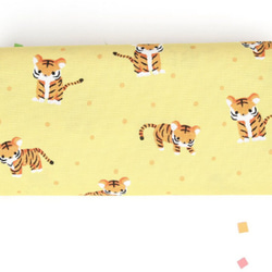 韓国製 動物柄 虎柄 可愛い虎 クレヨンタイガー 生地 コットン100％シーチング Baby Tiger 2枚目の画像
