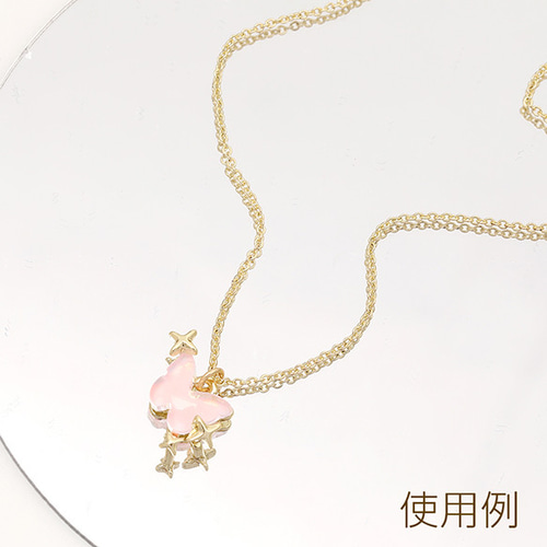 ★即日発送★【10個】ジルコン使用月×蝶チャーム（240915-03） ☆即日発送☆【10個】ジルコン使用月×蝶チャーム（240915-03