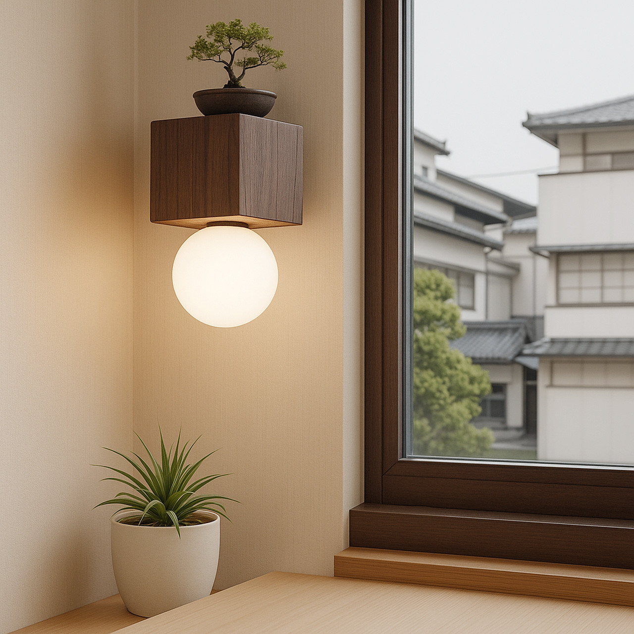 大正レトロスタイル 北米産ブラックウォールナット材ウォールランプ 天然木 3段階色温度切替 職人手作り 127LW