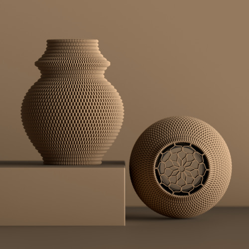 モダンデザインのアート花瓶 / 3dプリント製フラワーベース