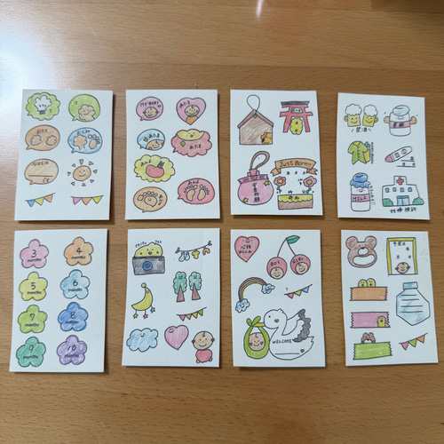 handmade マタニティフレークシール マタニティ 母子手帳シール 母子