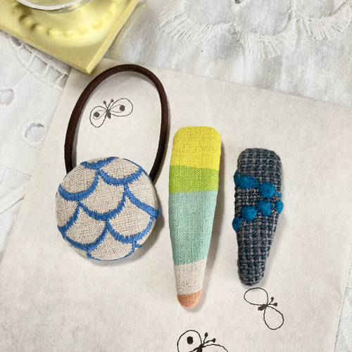 ミナペルホネンタンバリンハンドメイドパッチンピン