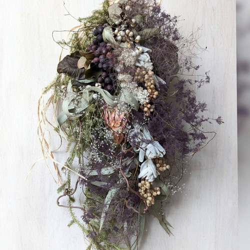 アーティチョーク&スモークツリー ドライフラワースワッグ