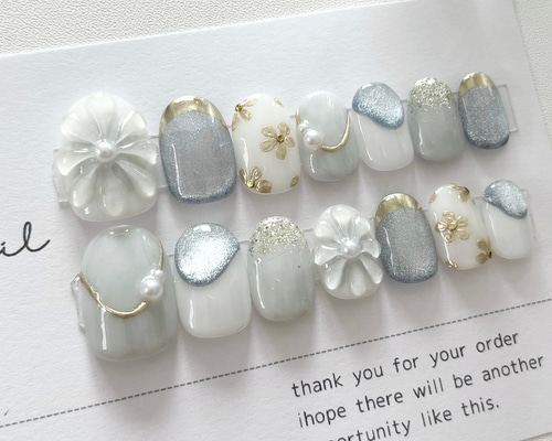 現品〕ネイルチップ14枚セット ネイルチップ（つけ爪） rasia