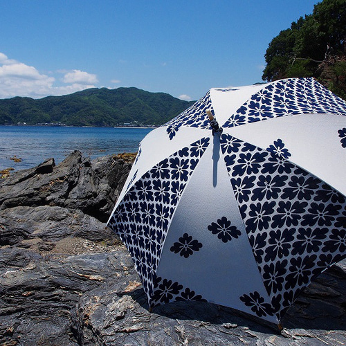 着物リメイク日傘＊花菱紋の浴衣から作った日傘, Kimono