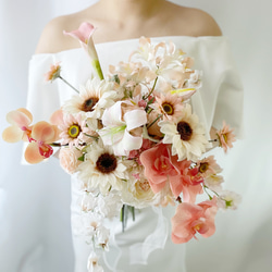 桜 ふわり】桜2026 生花に見える 高級造花 ウェディングブーケ