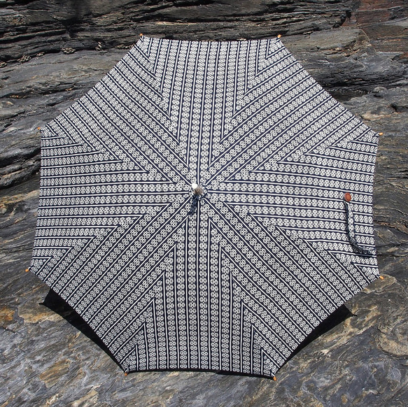 着物リメイク日傘*井桁柄の反物から作った日傘, Kimono upcycling 傘  