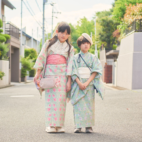ウィリアムモリス 浴衣 黒 着物 子供服 moemusisan 通販