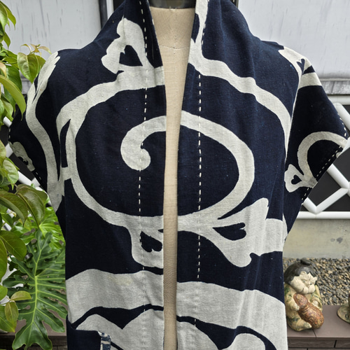 着物リメイク 手作り 筒描き ベスト ロングパンツ hanahukujun 通販  