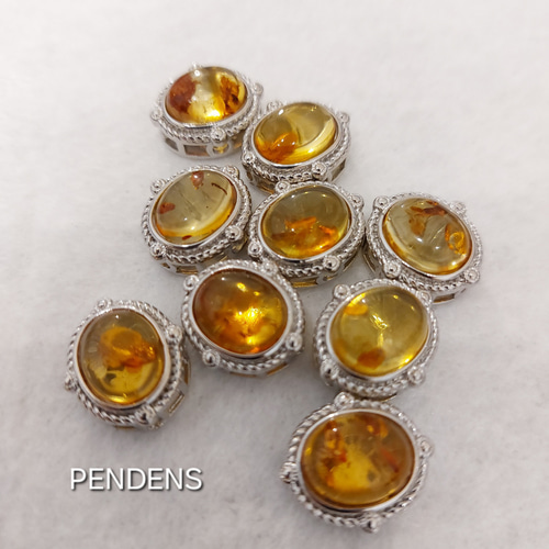 天然石 素材 フラワーアンバー パーツ UVライトで発光有り