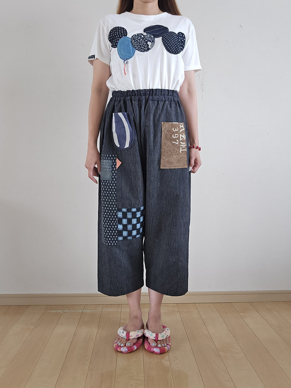 久留米絣 ワンピース チュニック 手作り 刺繍 着物リメイク A